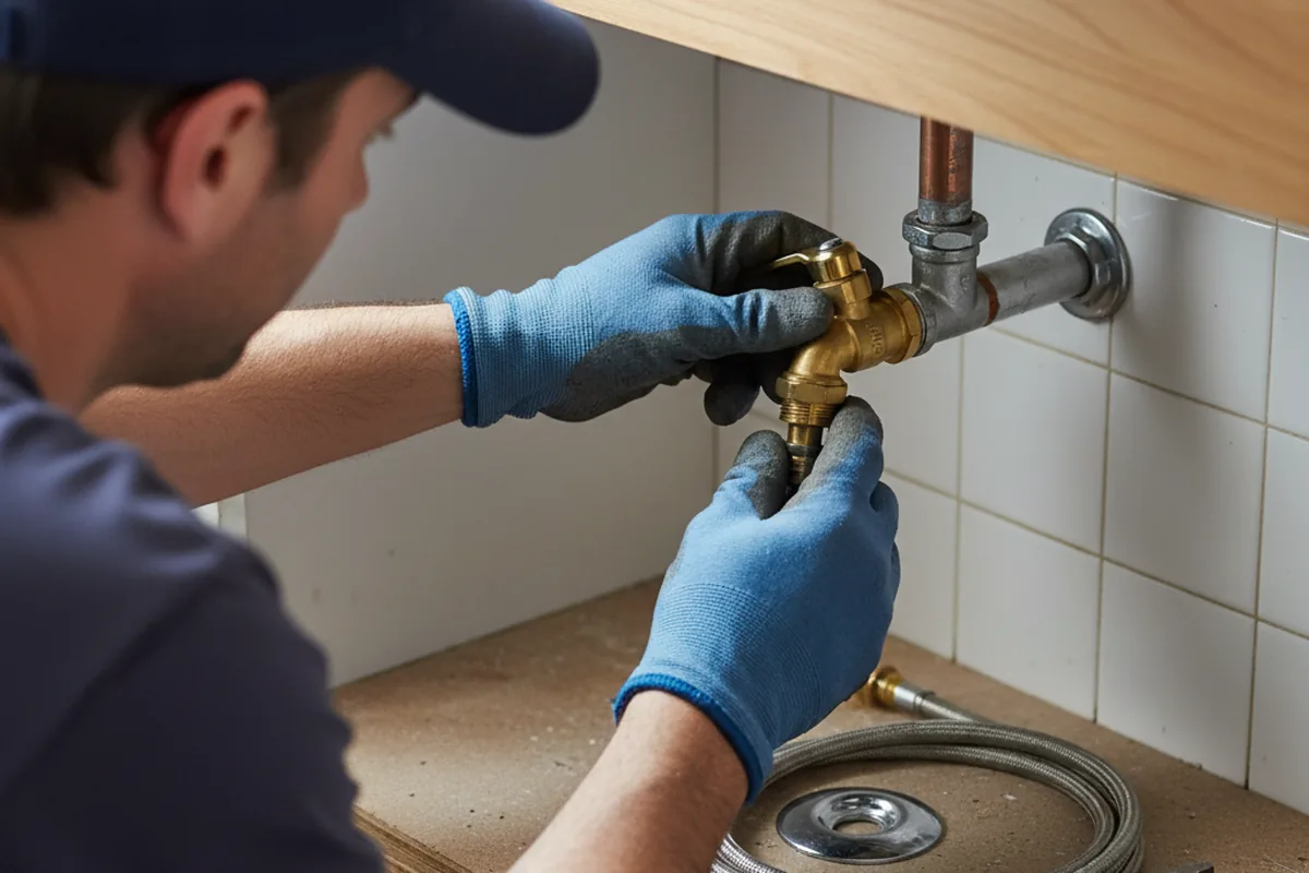 Shutoff valve and fitting work during Emergency Plumbing in West Finley